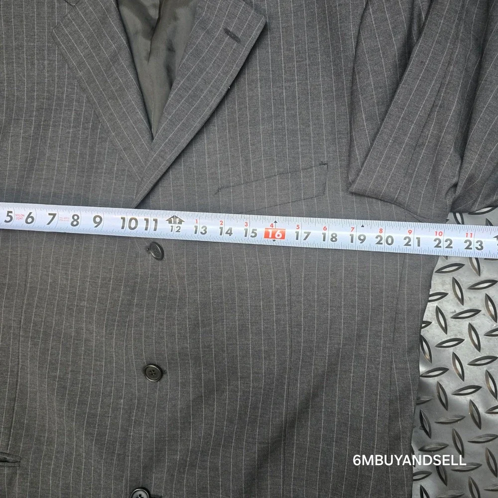 Cerruti 1881 Roma Italy Gray Pinstripe Wool Blazer Sport Coat Jacket 44R Luxury